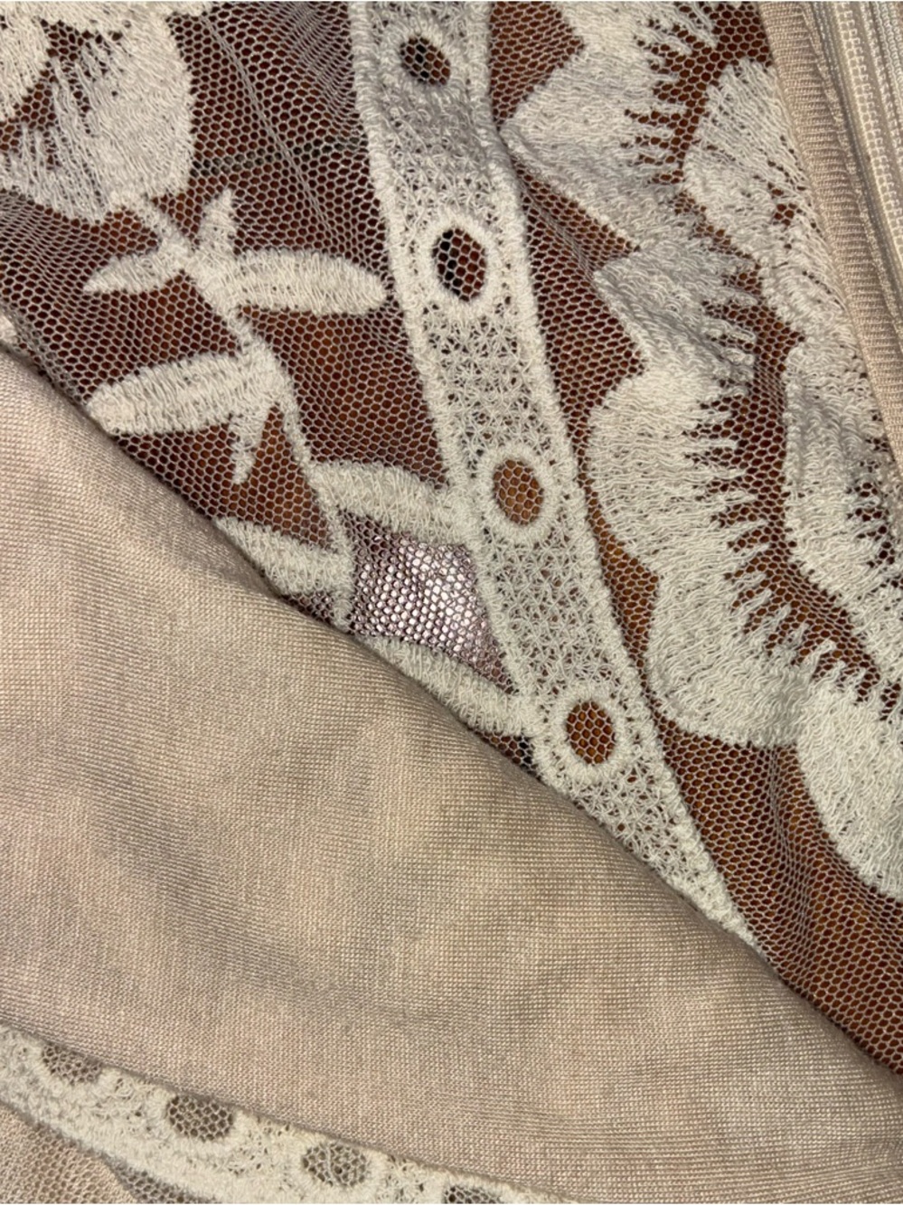 Wishlist Sheer Embroidered Maxi Dress Small Boho Creme - Picture 10 of 16